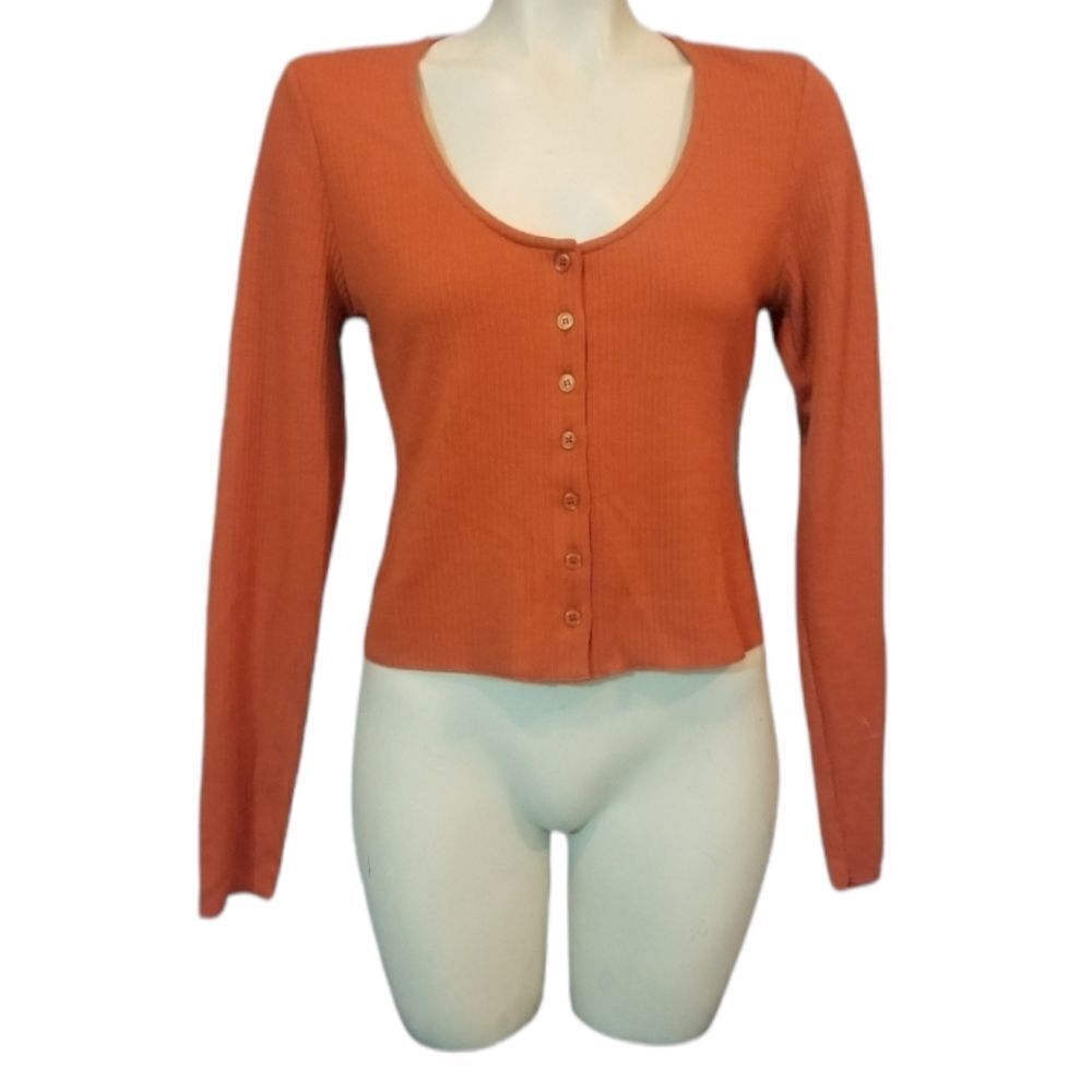 5/$25 Summer Sale!!! Abound Orange Scoop Neck Button Down Top Sz Small